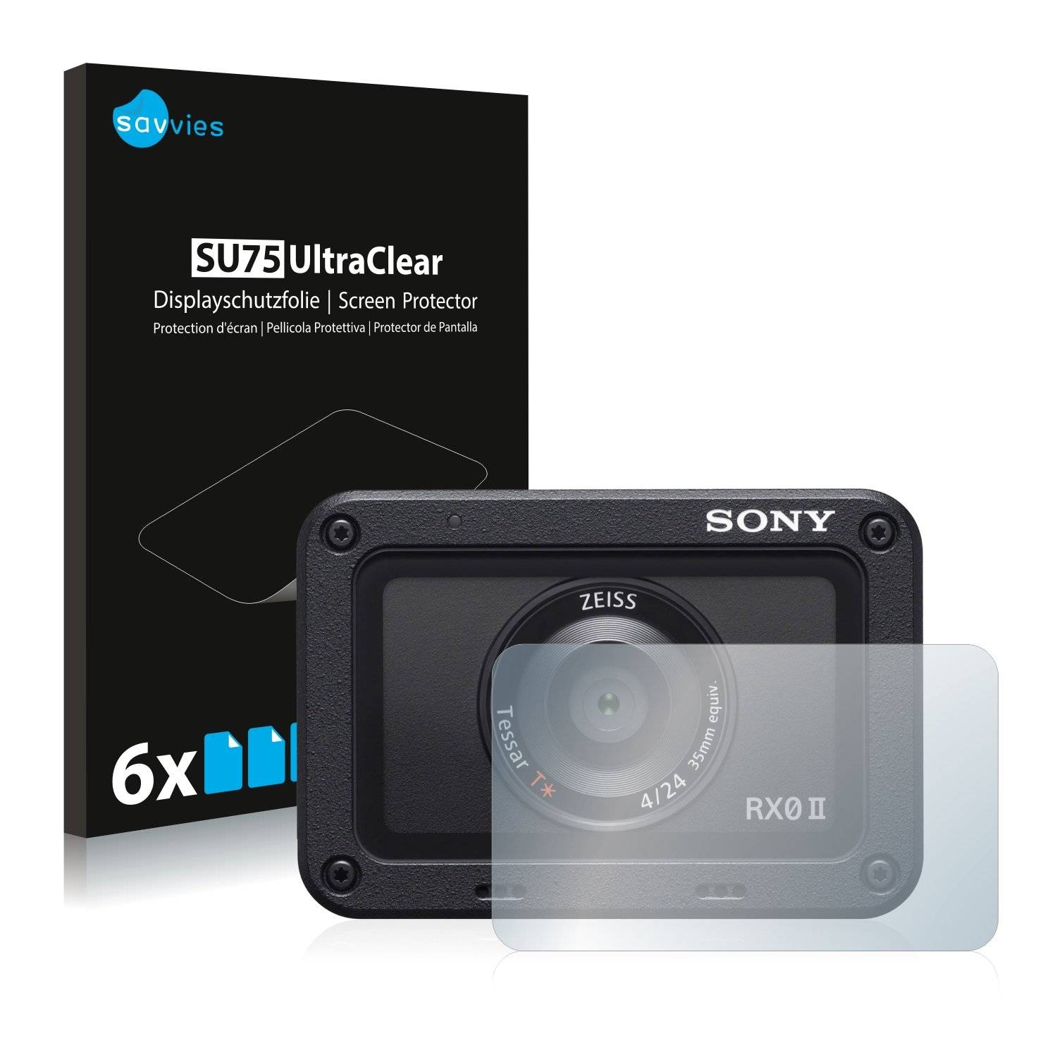 6 Savvies SU7 Displayschutzfoli fü Son DSC-RX0M (RX II (Linse)