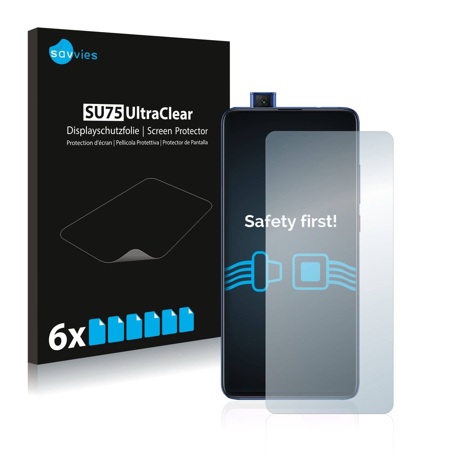 6 Savvies SU7 Displayschutzfoli fü Xiaom Redm K20