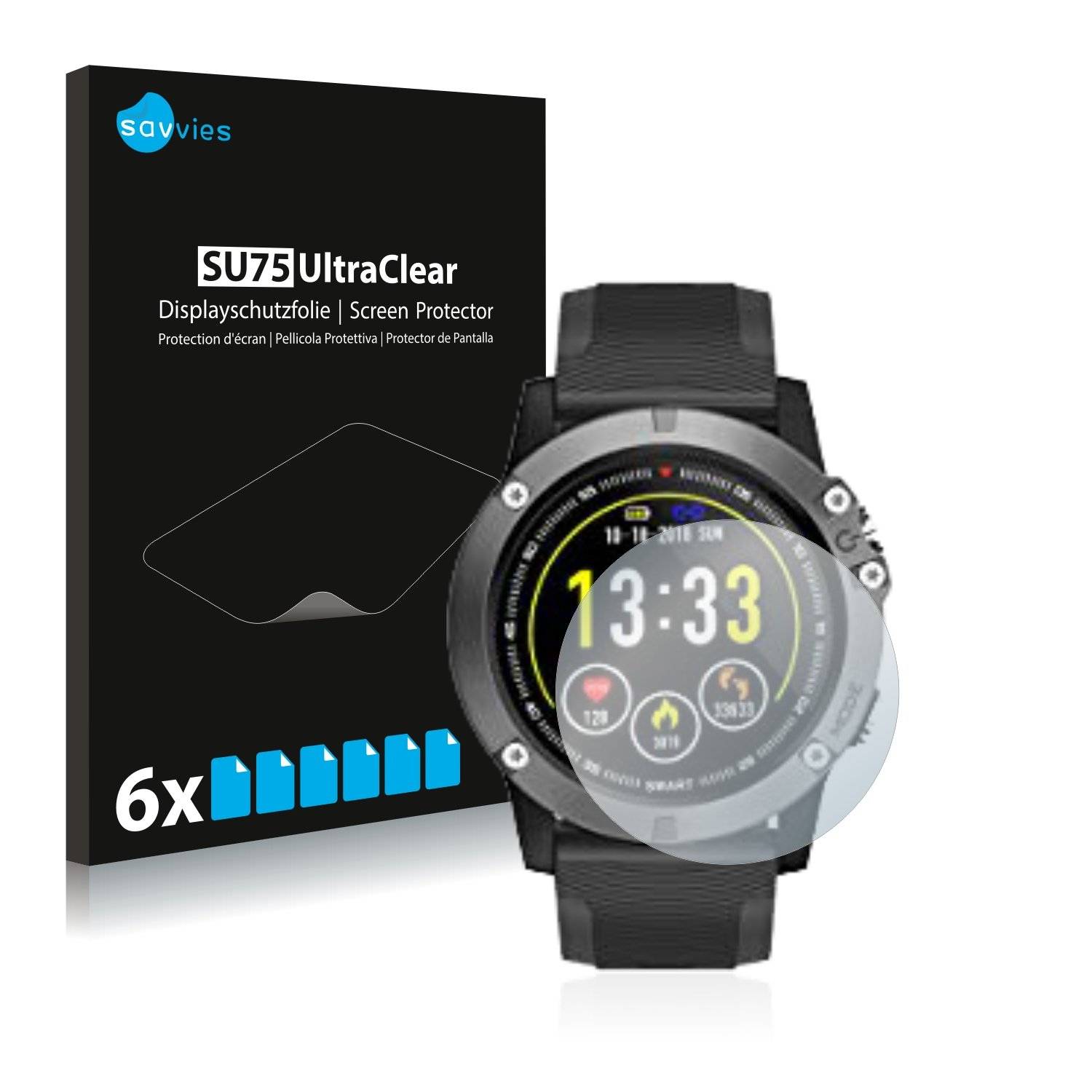 6 Savvies SU7 Displayschutzfoli fü HolyHig Fitnes Tracke Gen-Q58