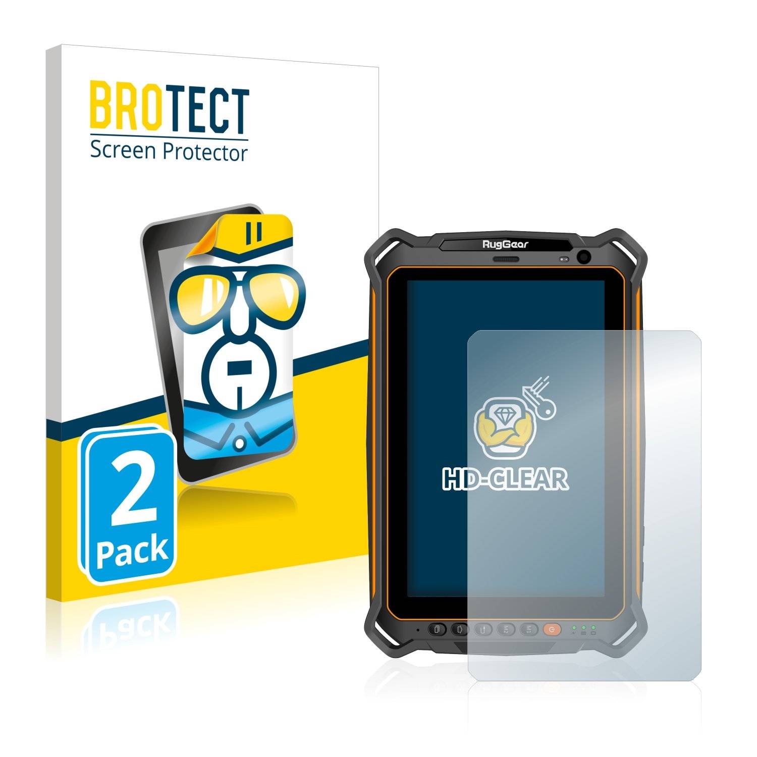 2 BROTECT HD-Clea Displayschutzfoli fü RugGea RG910