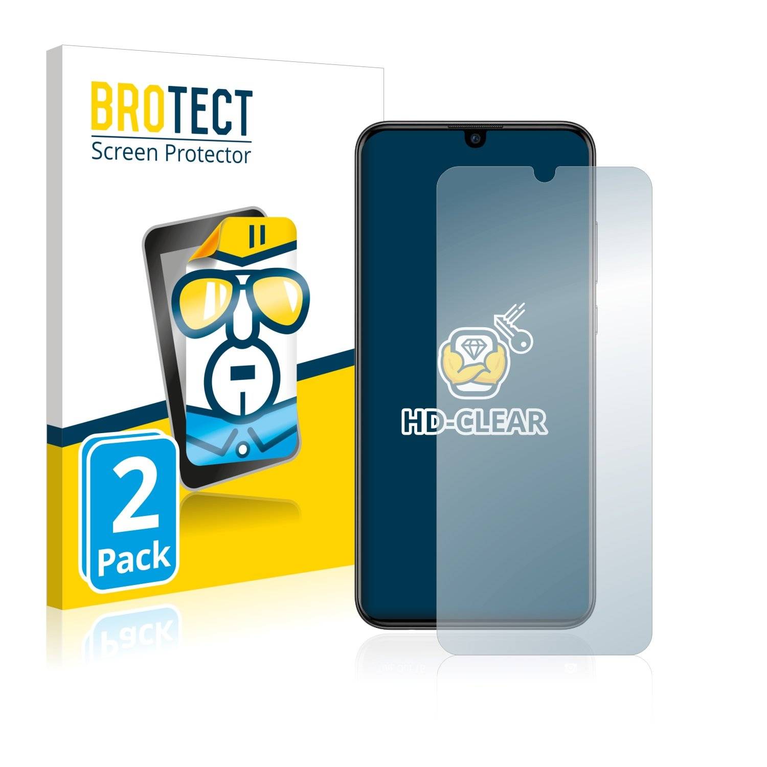 2 BROTECT HD-Clea Displayschutzfoli fü Huawe  smart Plu 2019