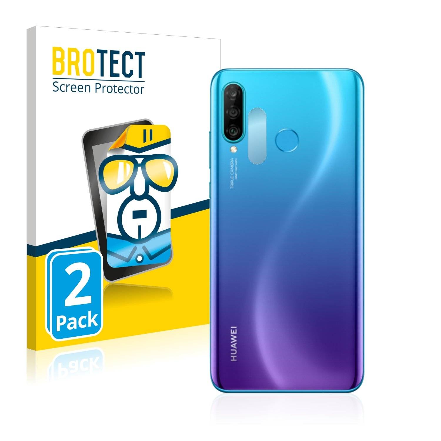 2 BROTECT HD-Clea Displayschutzfoli fü Huawe P3 lit (Kamer au de Rückseite)