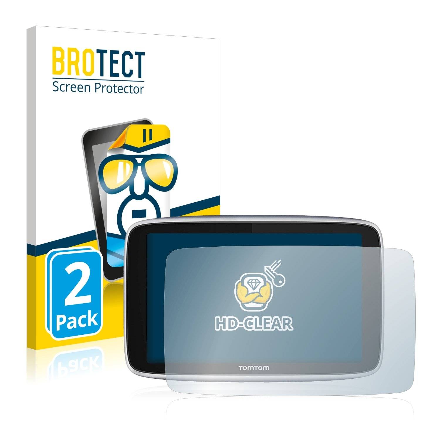2 BROTECT HD-Clea Displayschutzfoli fü TomTo G Premiu (5'')