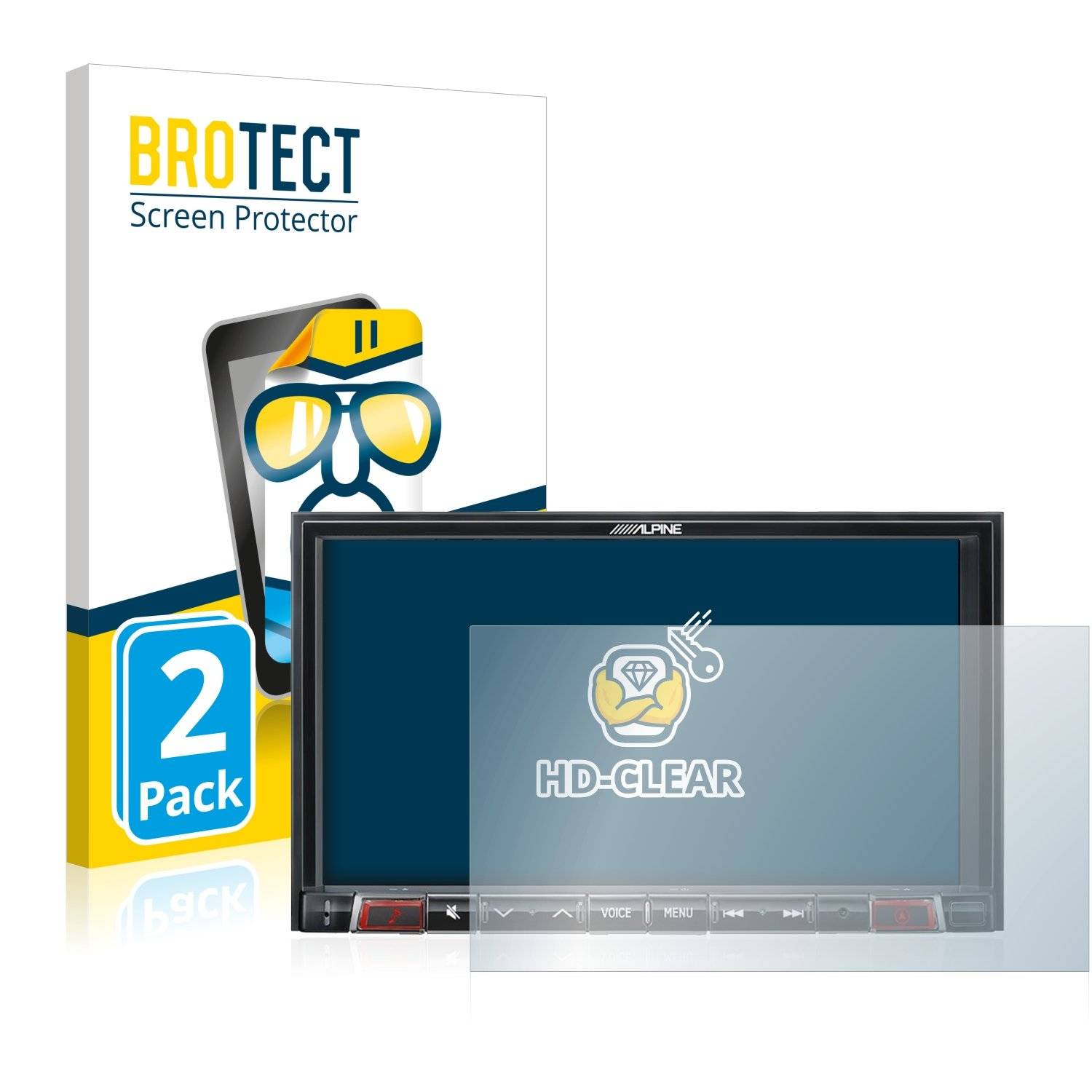 2 BROTECT HD-Clea Displayschutzfoli fü Alpin X802D-T5