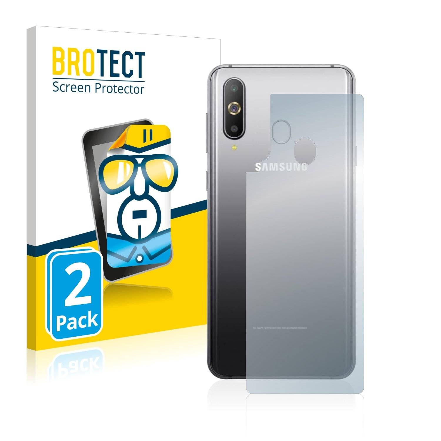 2 BROTECT HD-Clea Displayschutzfoli fü Samsun Galax A6 (Rückseite)