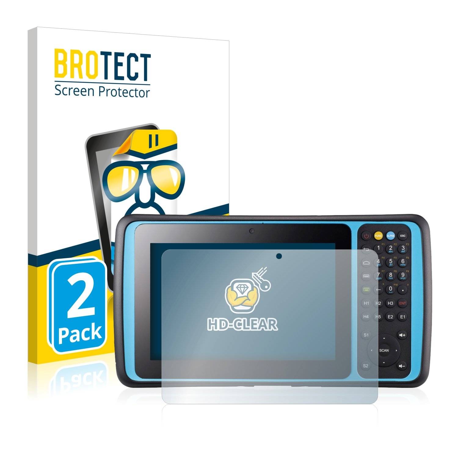 2 BROTECT HD-Clea Displayschutzfoli fü Unitec TB128