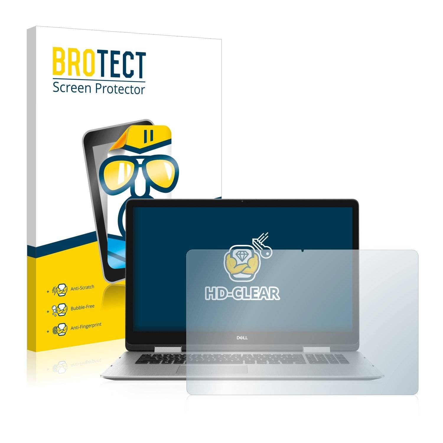 BROTECT HD-Clea Displayschutzfoli fü Del Inspiro 1 7786