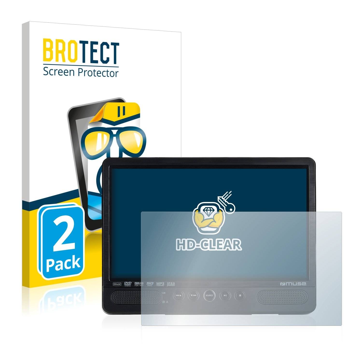 2 BROTECT HD-Clea Displayschutzfoli fü Mus M-109 CVB