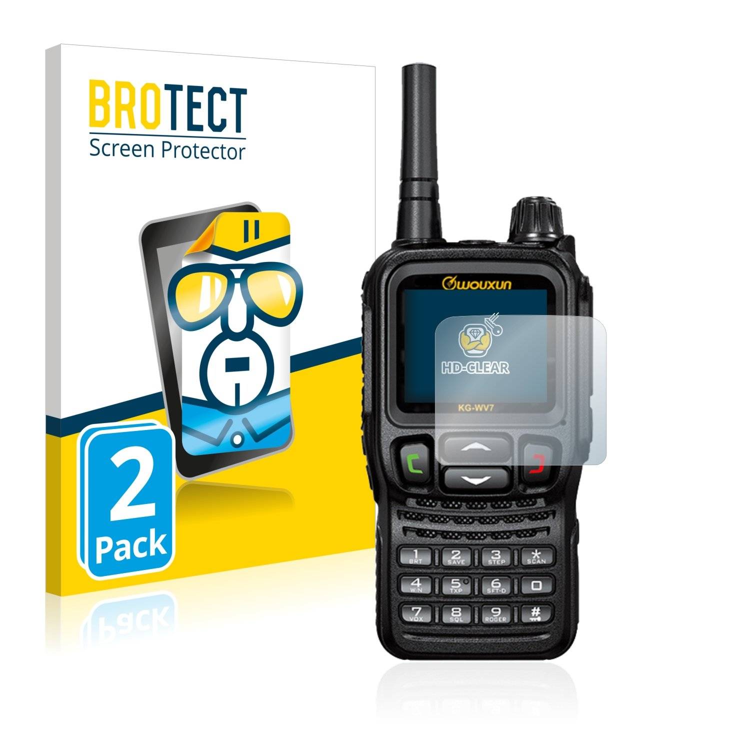 2 BROTECT HD-Clea Displayschutzfoli fü Wouxu KG-WV7