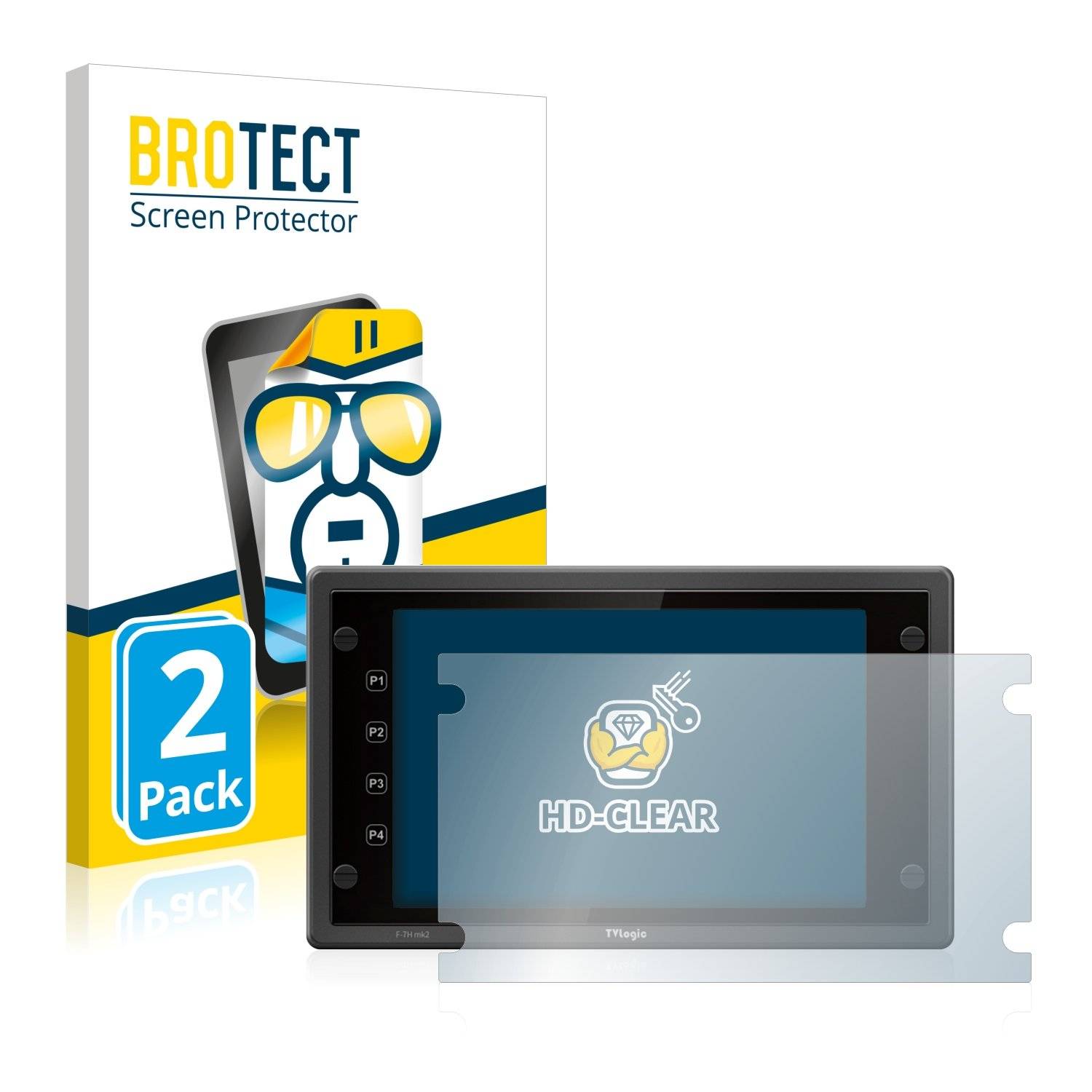 2 BROTECT HD-Clea Displayschutzfoli fü TVlogi F-7 mk2