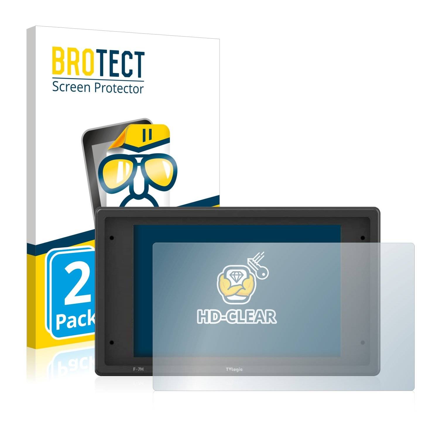 2 BROTECT HD-Clea Displayschutzfoli fü TVlogi F-7H