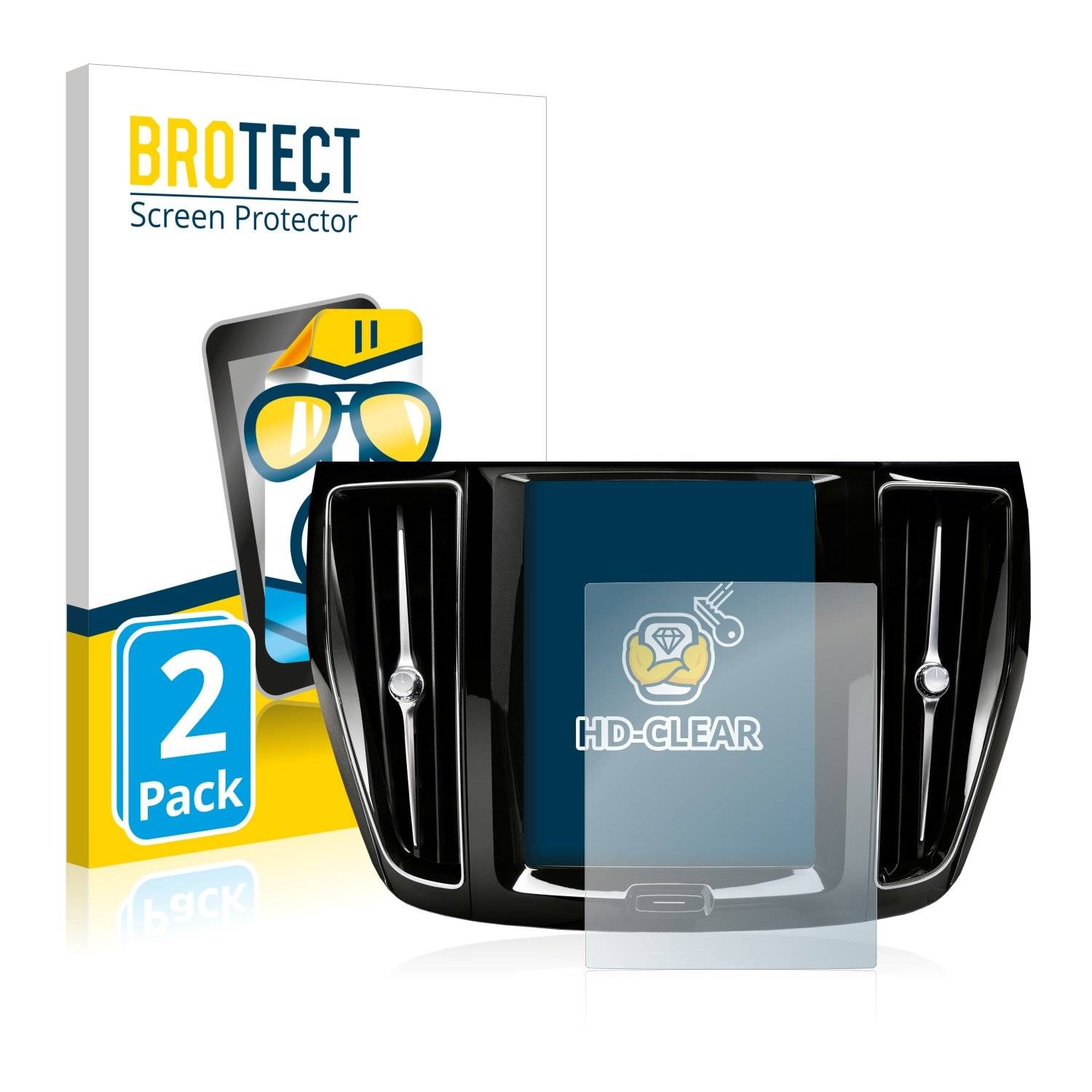 2 BROTECT HD-Clea Displayschutzfoli fü Volv Sensu Connec V60