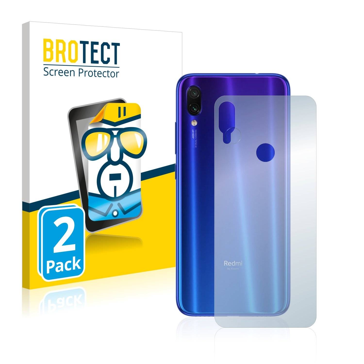 2 BROTECT HD-Clea Displayschutzfoli fü Xiaom Redm Not 7 (Rückseite)