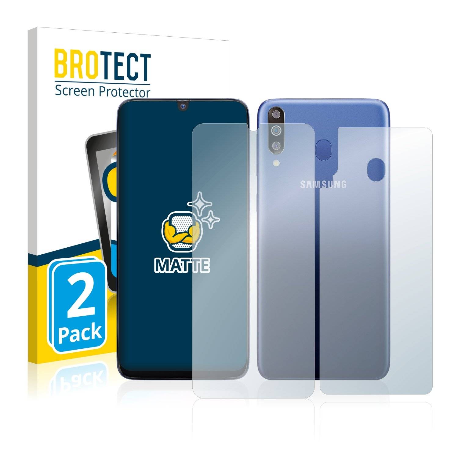 2 BROTECT Matt Displayschutzfoli fü Samsun Galax M3 (Vorde  Rückseite)