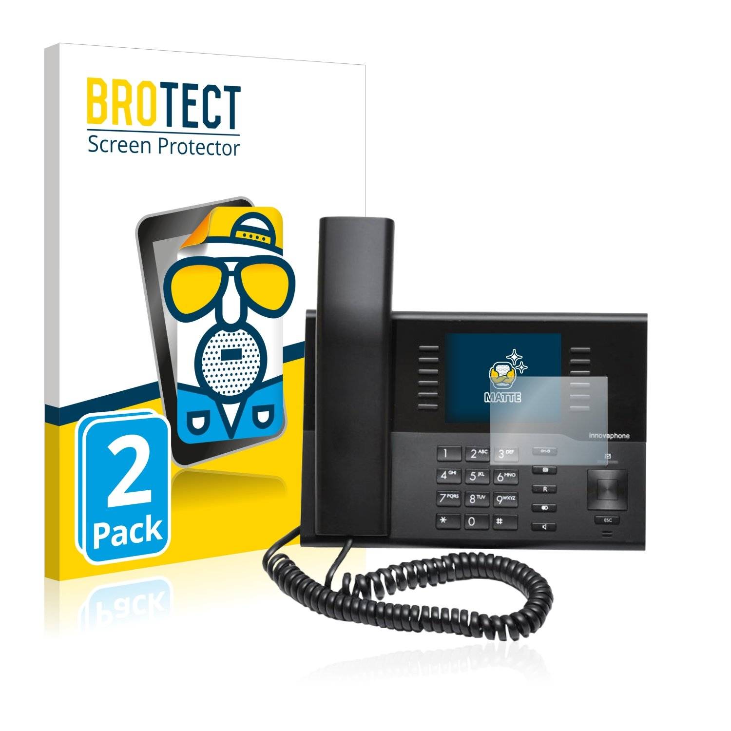 2 BROTECT Matt Displayschutzfoli fü Innovaphon IP222
