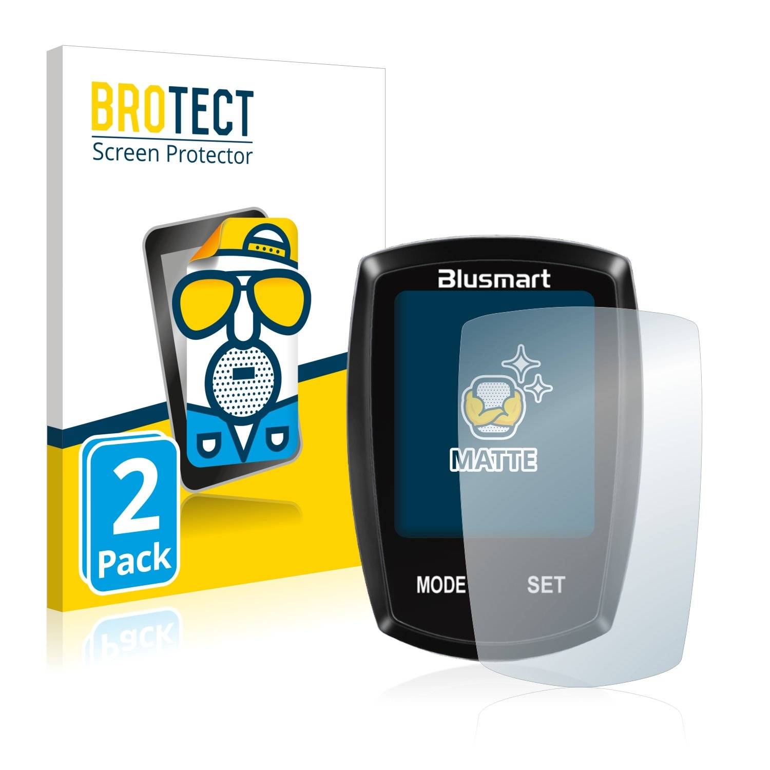 2 BROTECT Matt Displayschutzfoli fü Blusmar Fahrradcompute (1.8)