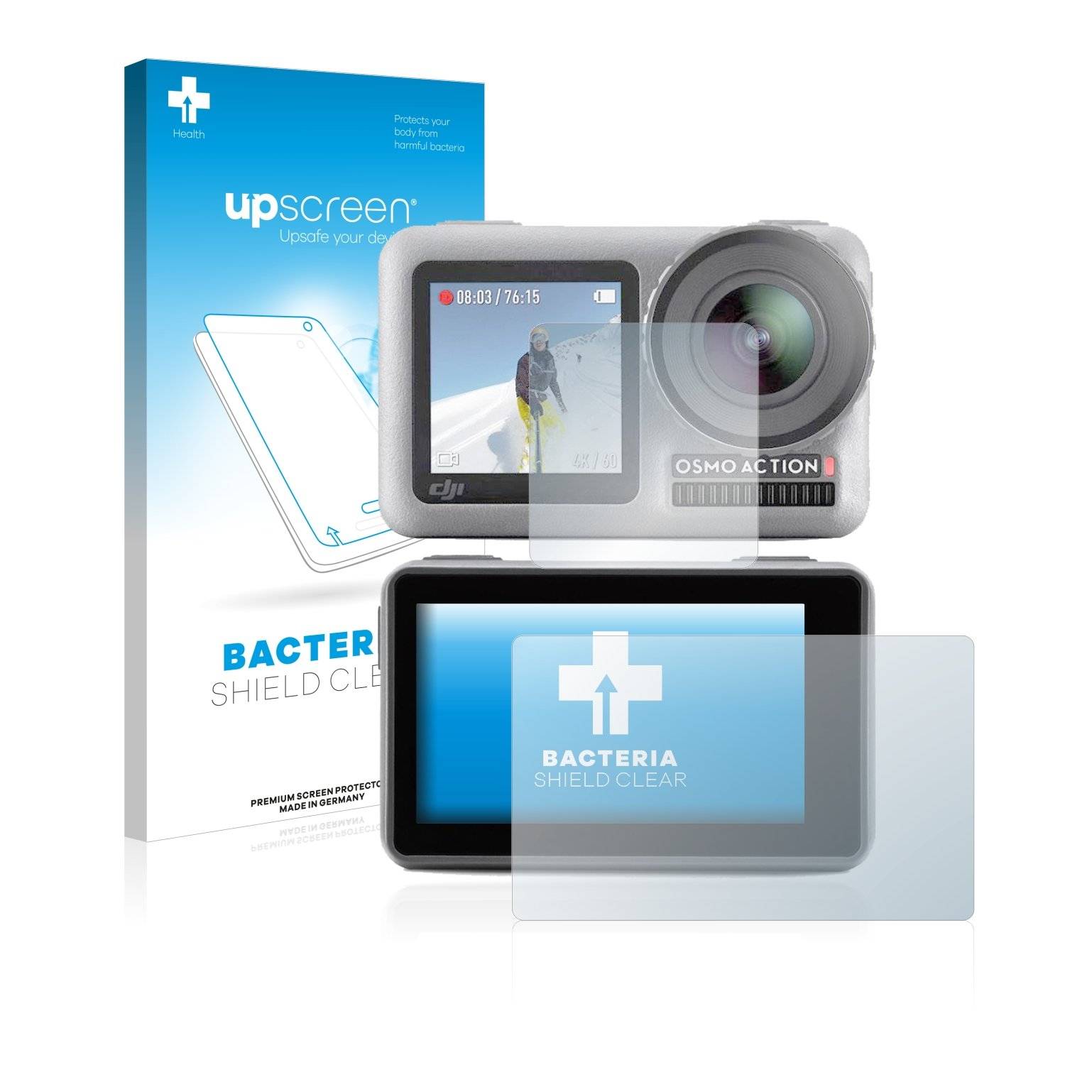 upscreen Bacteri Shiel Clea Premiu Antibakteriell Displayschutzfoli fü DJ Osm Action