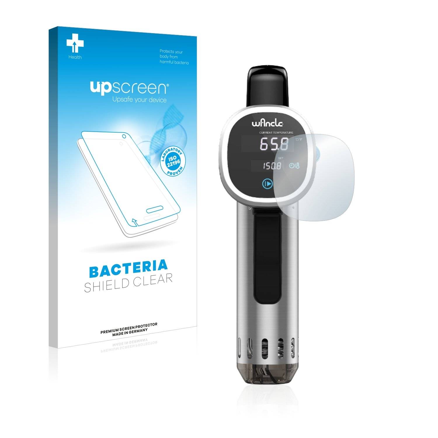 upscreen Bacteri Shiel Clea Premiu Antibakteriell Displayschutzfoli fü Wancl Sou Vid P00252