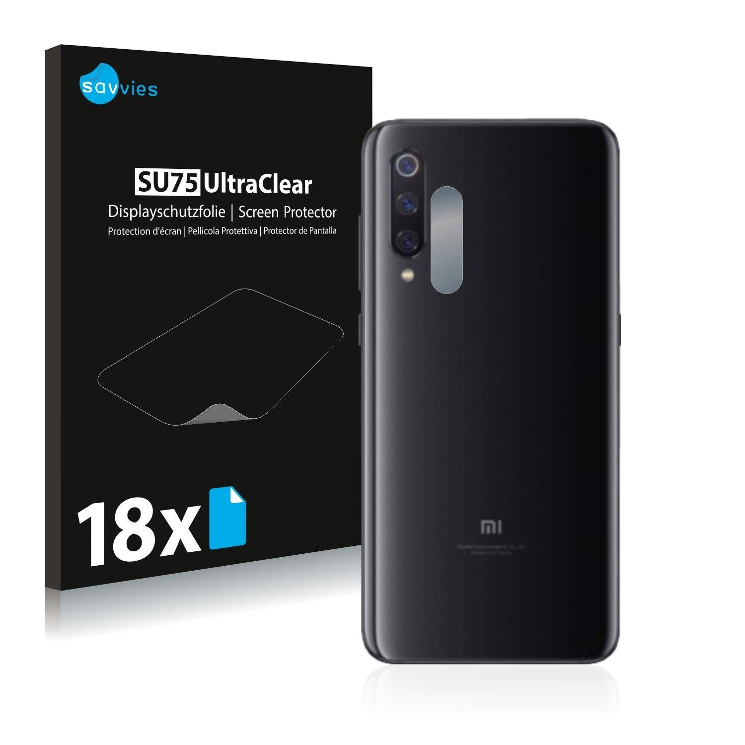 18 Savvies SU7 Displayschutzfoli fü Xiaom M CC (Kamer au de Rückseite)