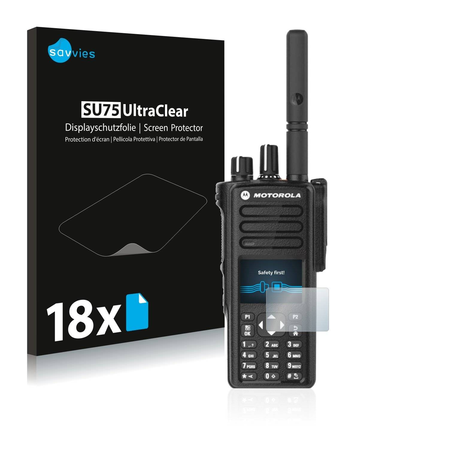 18 Savvies SU7 Displayschutzfoli fü Motorol DP4801e