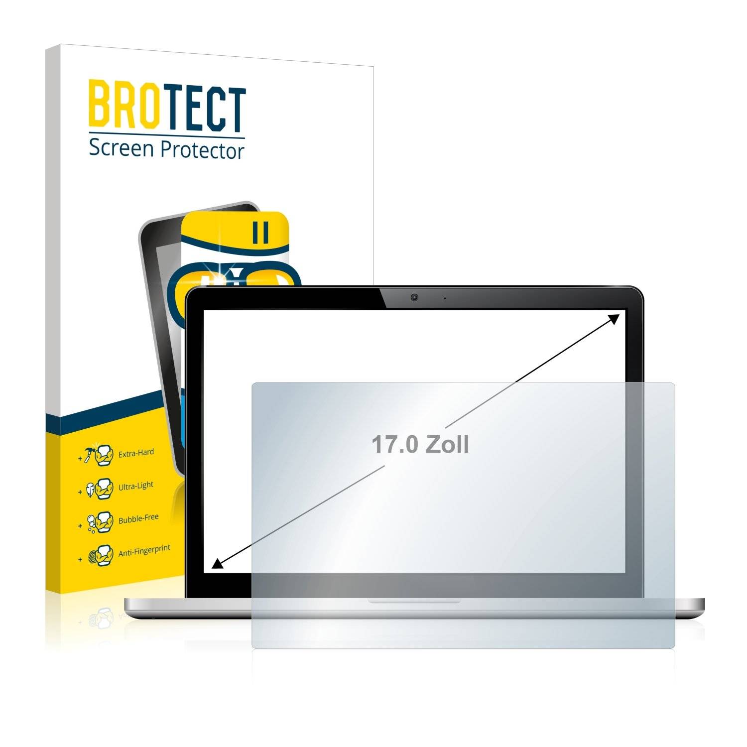 BROTECT AirGlass Panzerglasfoli fü Notebook un Laptop mi 1 Zol Display [33 m  27 mm 5:4]