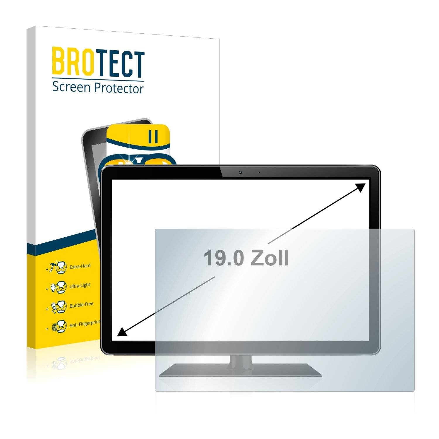 BROTECT AirGlass Panzerglasfoli fü Kassensystem mi 1 Zol Display [410. m  25 mm 16:10]