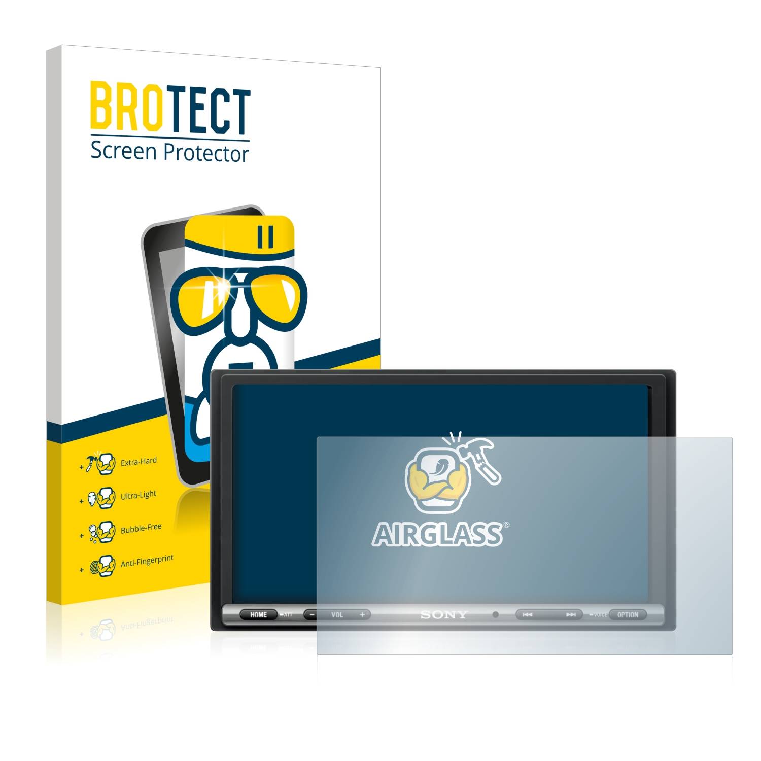 BROTECT AirGlass Glas Panzer-Folie für Sony XAV-AX3005DB - Schutzglas