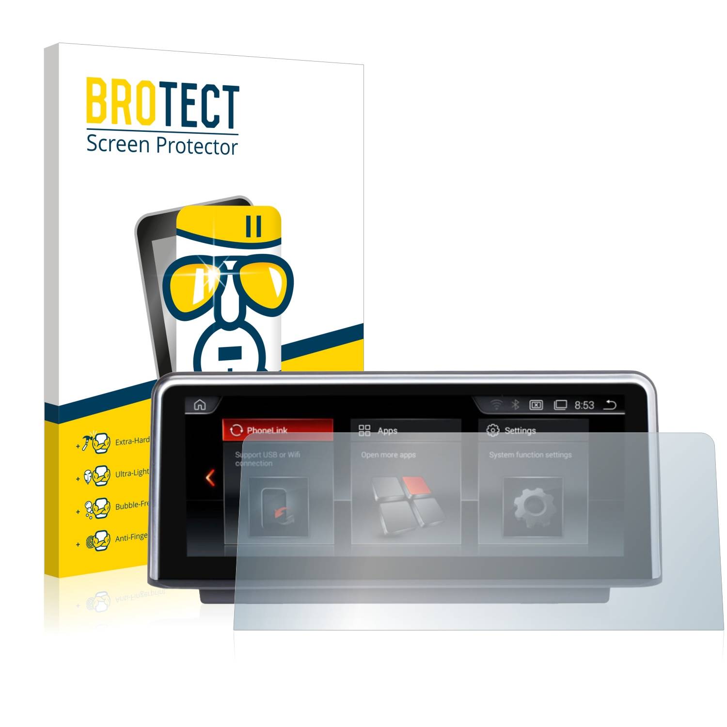 BROTECT AirGlass Glas Panzer-Folie für NaviFly Android (10.2) - Schutzglas