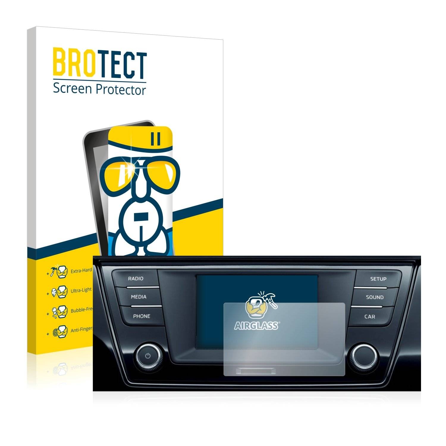 BROTECT AirGlass Panzerglasfoli fü Skod Infotainmentsyste Swin (6.5)