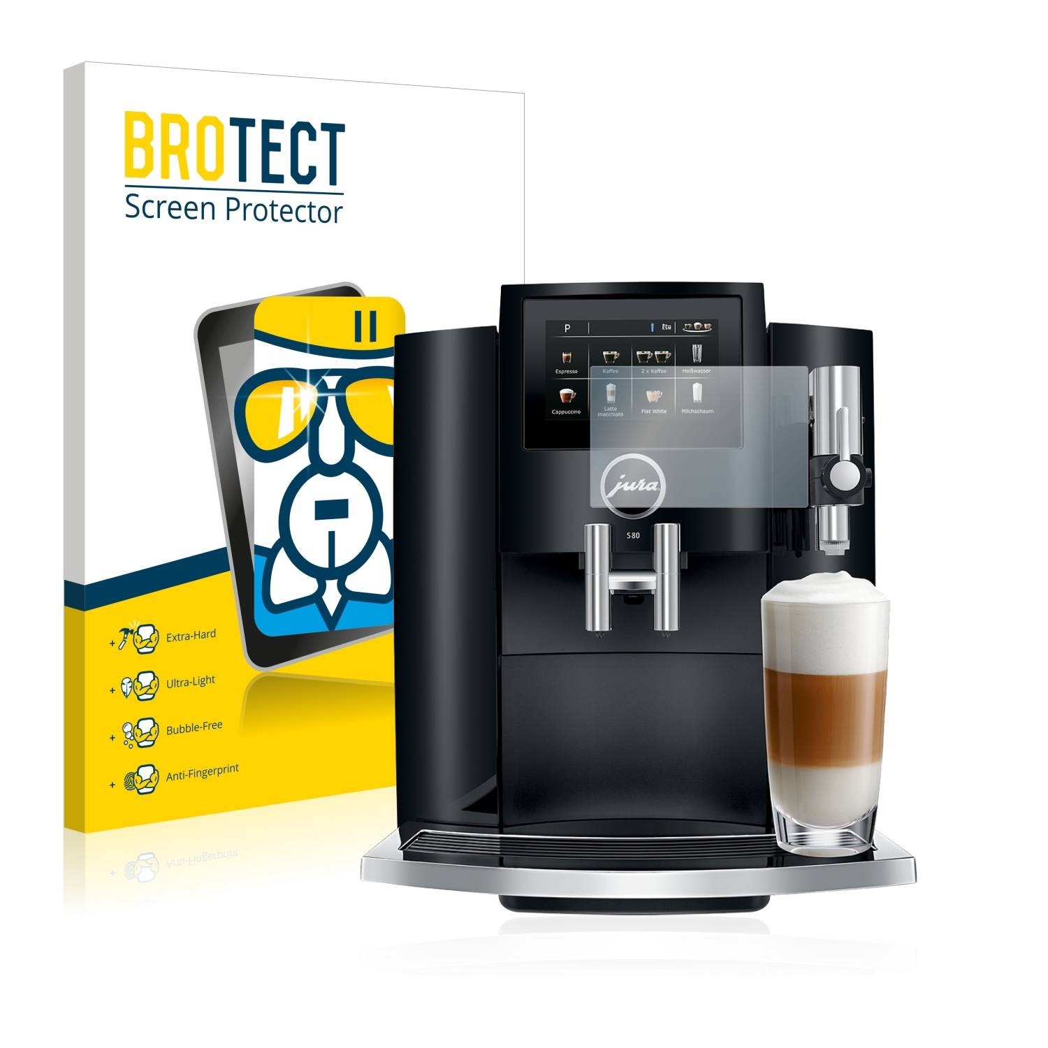BROTECT AirGlass Glas Panzer-Folie für Jura S8 - Schutzglas
