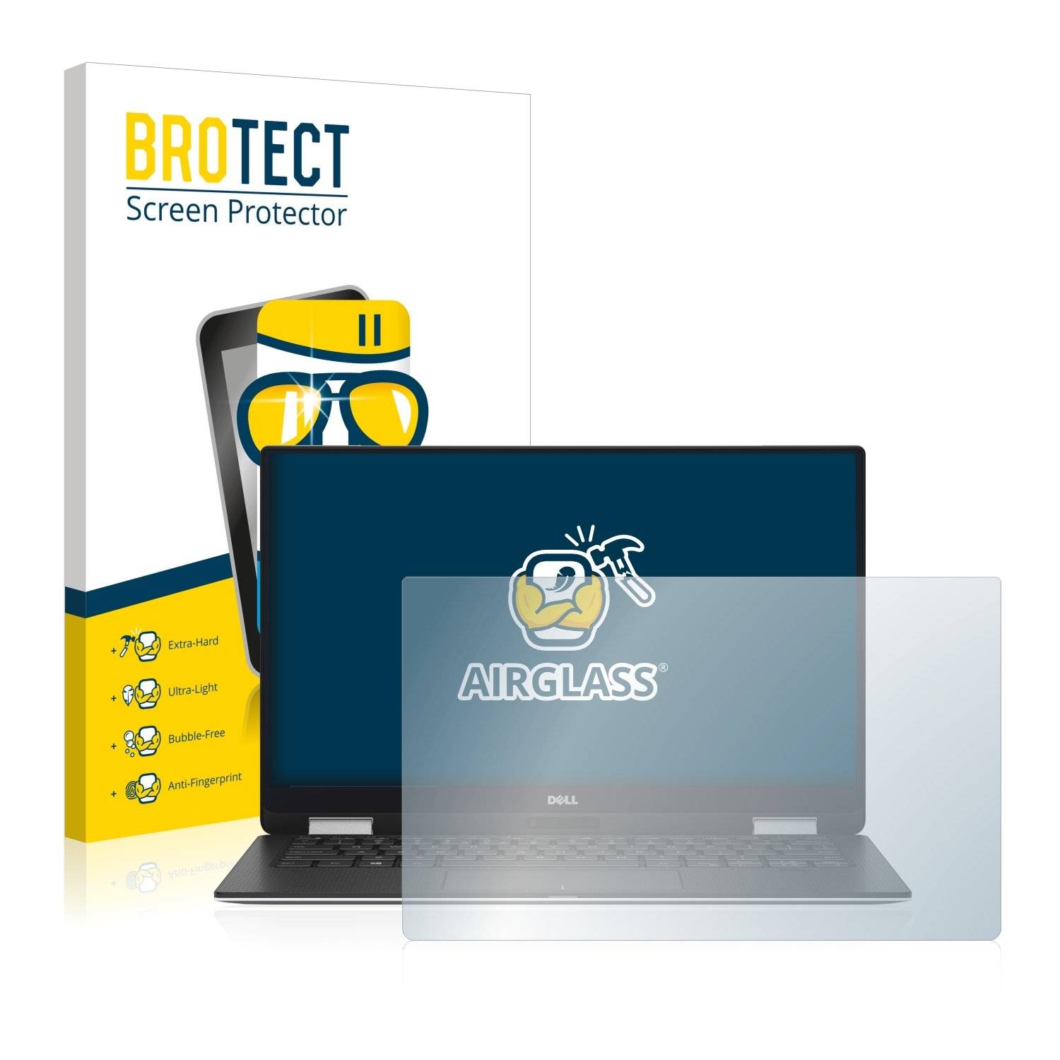 BROTECT AirGlass Panzerglasfoli fü Del XP 1 938 2-in-1