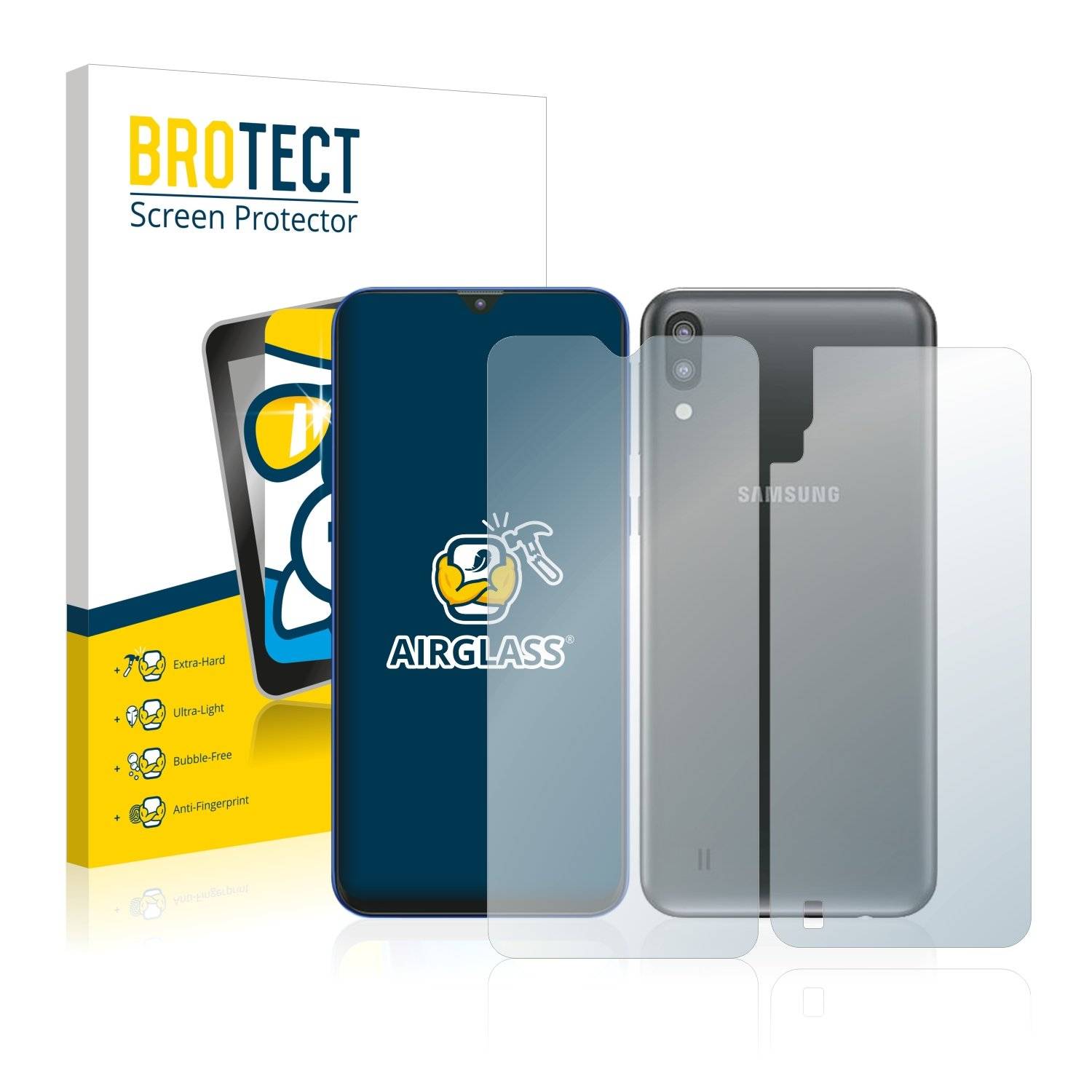 BROTECT AirGlass Panzerglasfoli fü Samsun Galax A1 (Vorde  Rückseite)