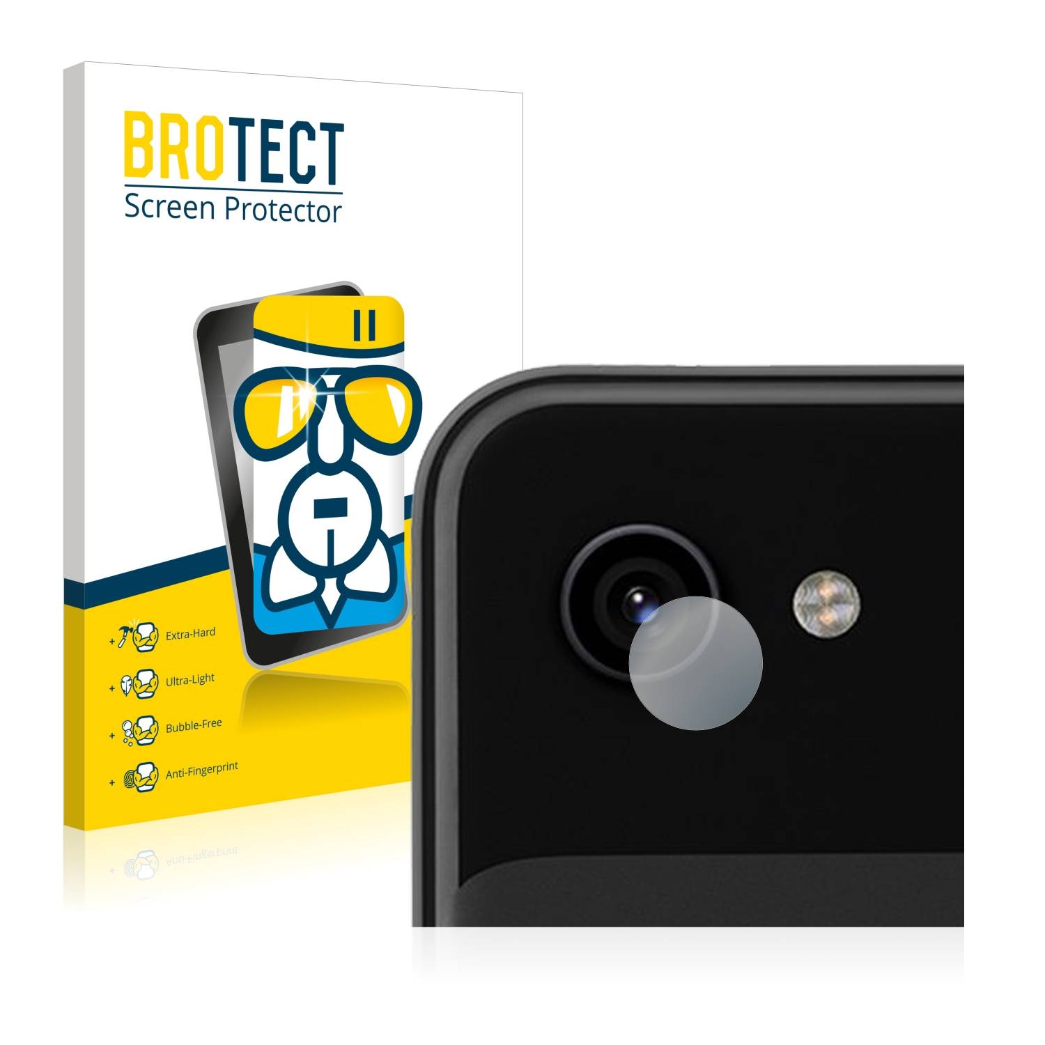 BROTECT AirGlass Glas Panzer-Folie für Google Pixel 3a (NUR Kameraschutz) - Schutzglas