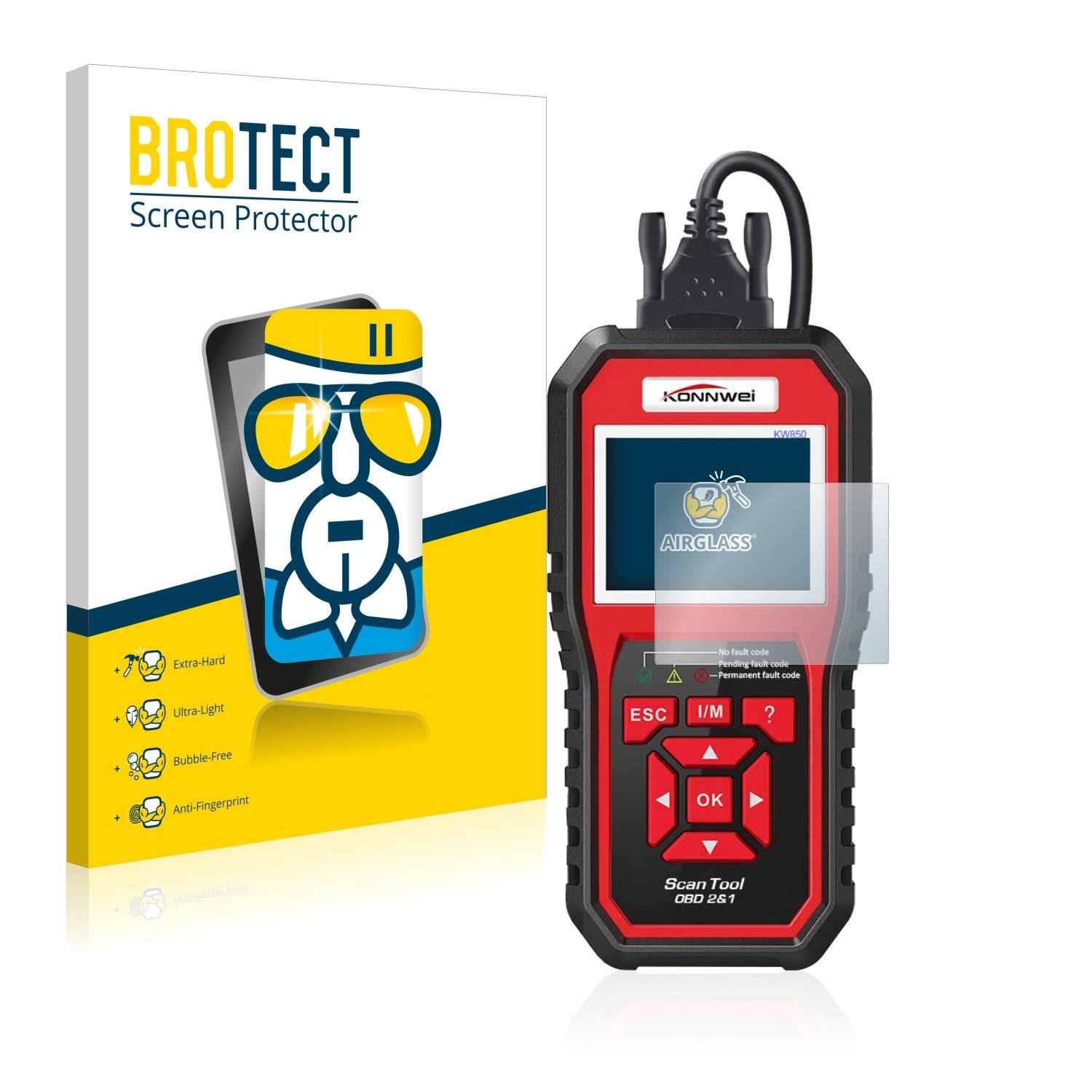 BROTECT AirGlass Panzerglasfoli fü Konnwe OBD KW850