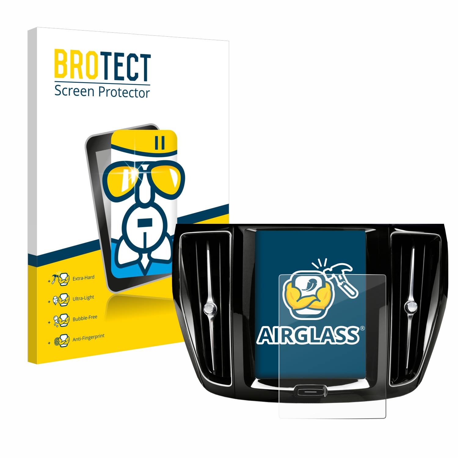 BROTECT AirGlass Glas Panzer-Folie für Volvo V60 Sensus Connect 2019-2020 - Schutzglas