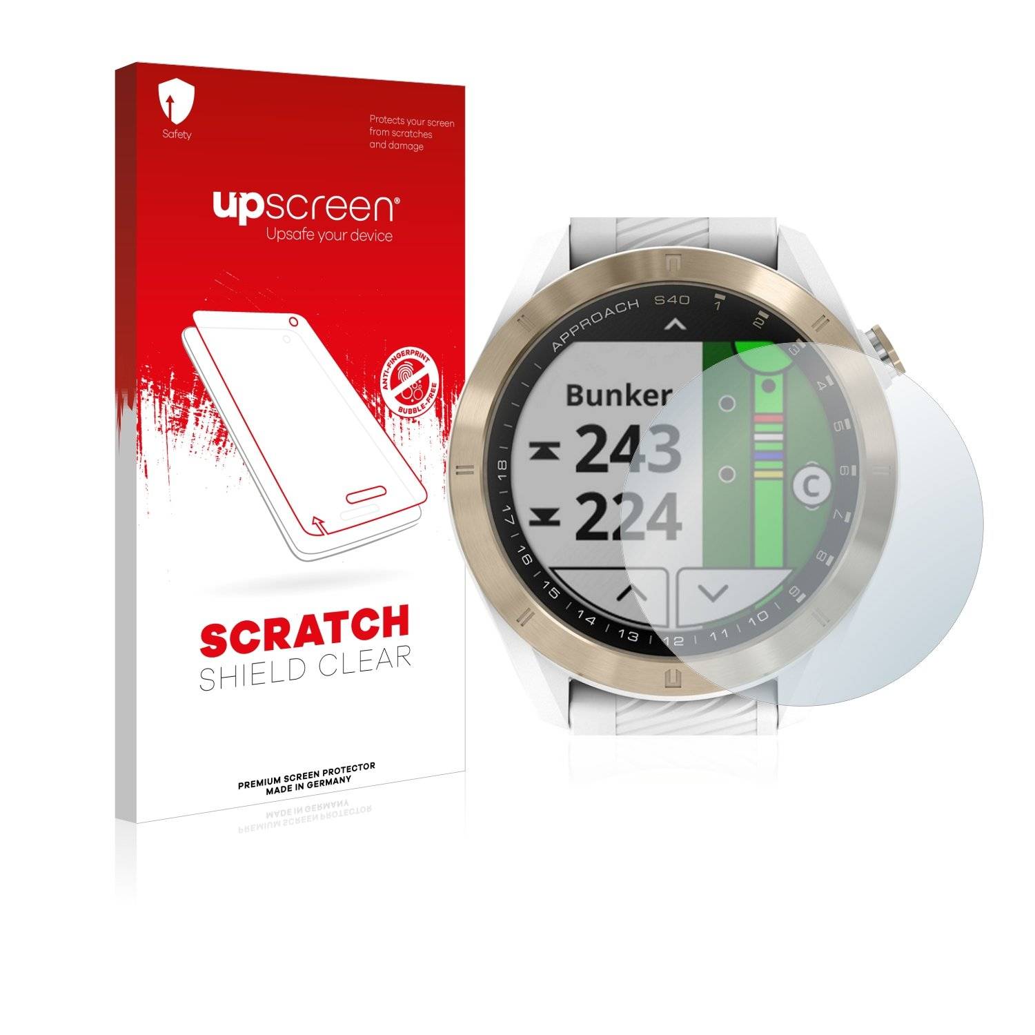 upscreen Scratc Shiel Clea Premiu Displayschutzfoli fü Garmi Approac S40
