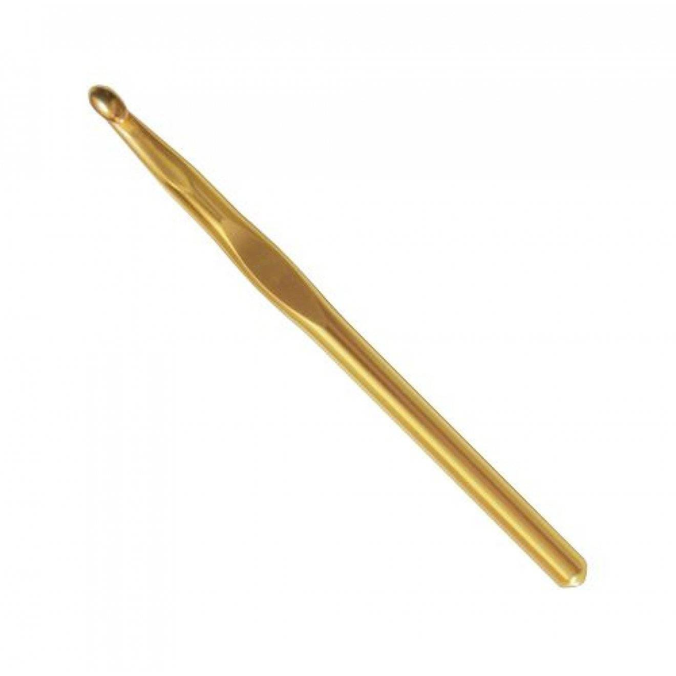 Wollhäkelnadel 10,00 mm gold 15 cm