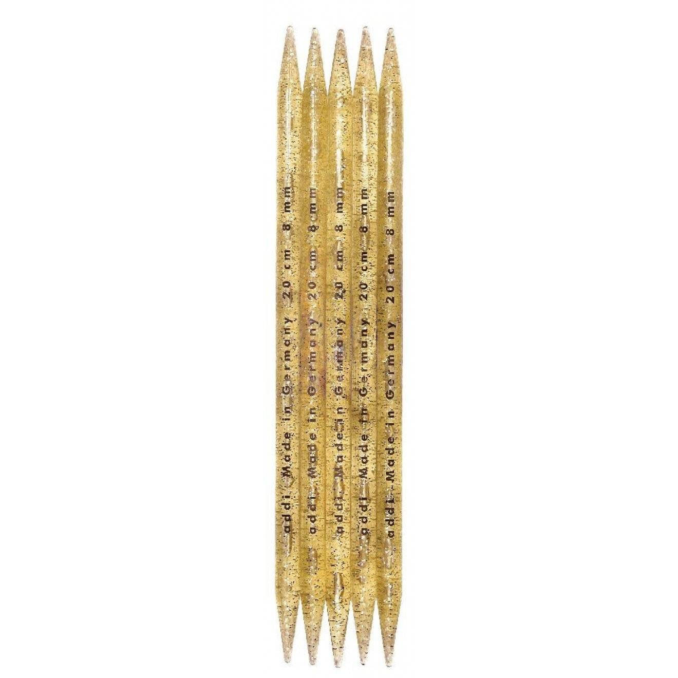 Strumpfstricknadeln mit Glitter 8,00 mm 20 cm 5 St