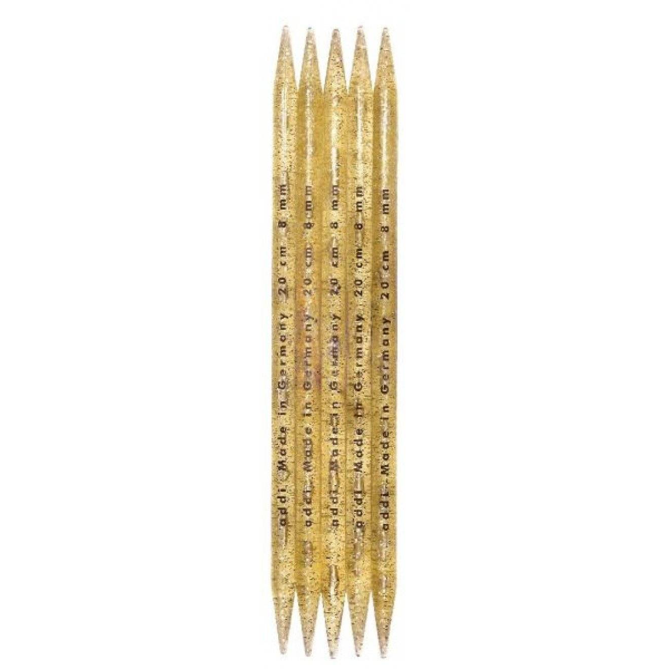 Strumpfstricknadeln mit Glitter 8,00 mm 20 cm 5 St