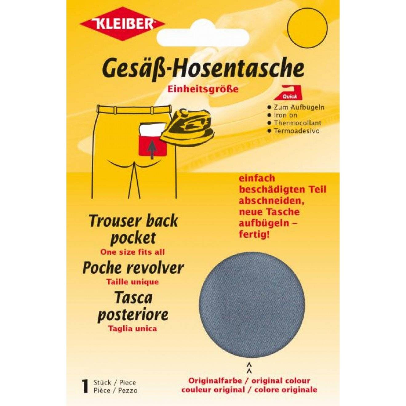 Gesäß-Hosentasche ca. 19x13 cm 01 dunkelgrau