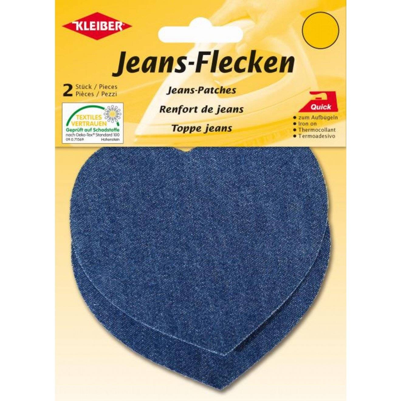 Jeans-Flecken Herz ca. 8,5x10,5 cm 23 mittelblau 2 St