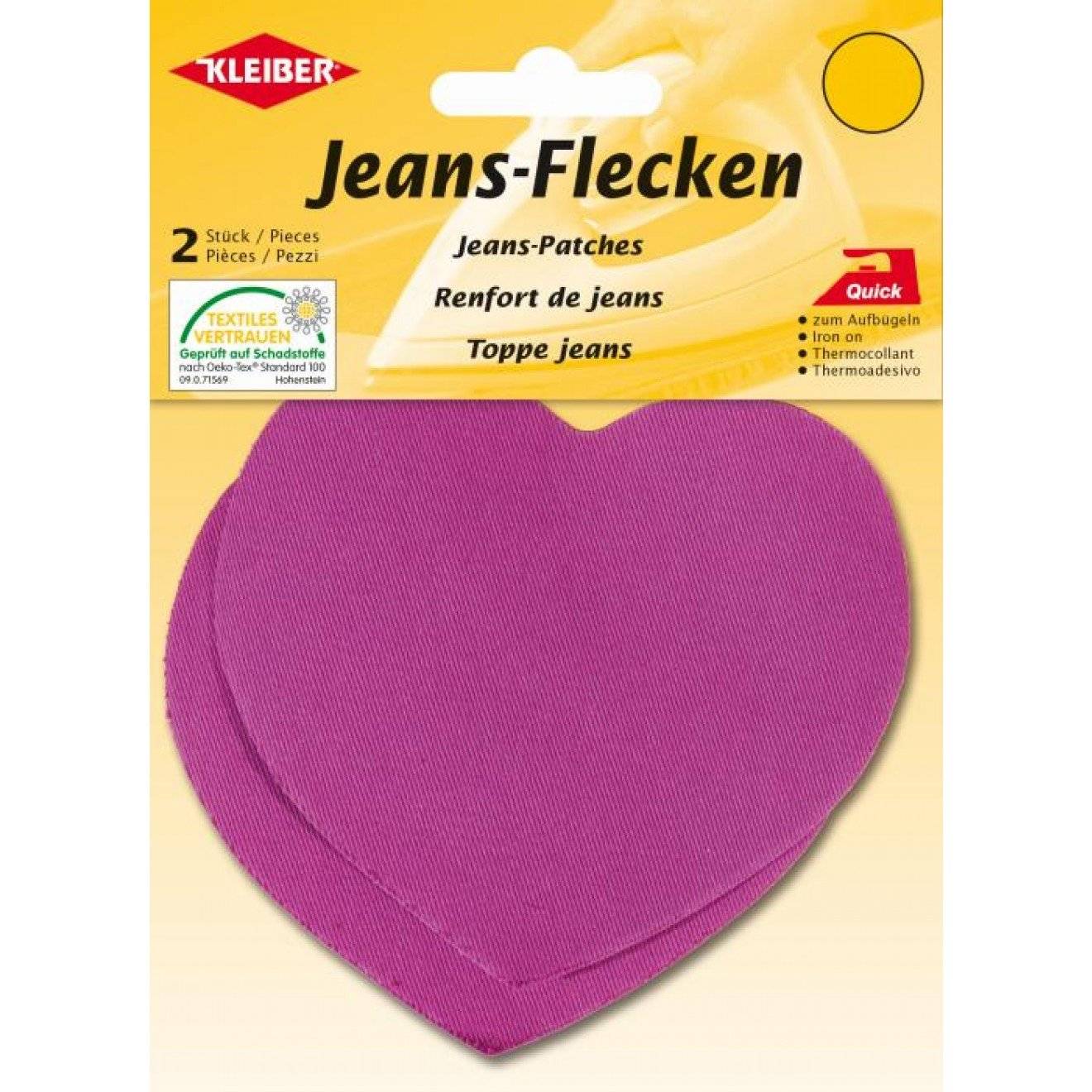 Jeans-Flecken Herz ca. 8,5x10,5 cm 23 mittelblau 2 St