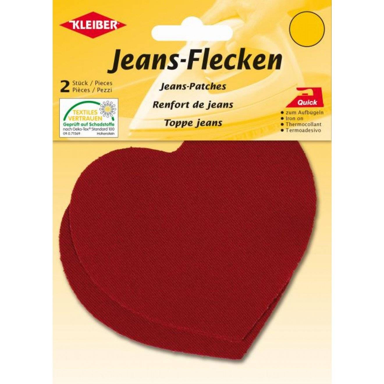 Jeans-Flecken Herz ca. 8,5x10,5 cm 26 rot 2 St
