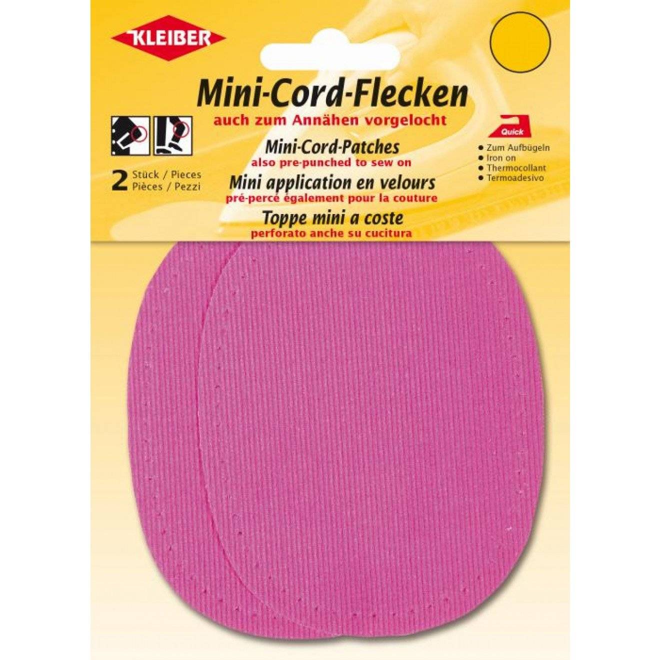 Mini-Cord-Flecken ca. 11x8,5 cm 01 hellgrau 2 St