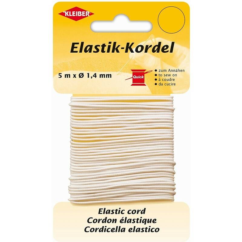 KLEIBER Elastik-Kordel, 1,4 mm x 5 m, weiß