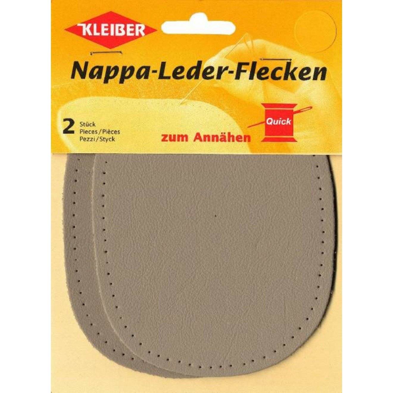 Nappa-Leder-Flecken ca. 12,5x10 cm 01 grau 2 St