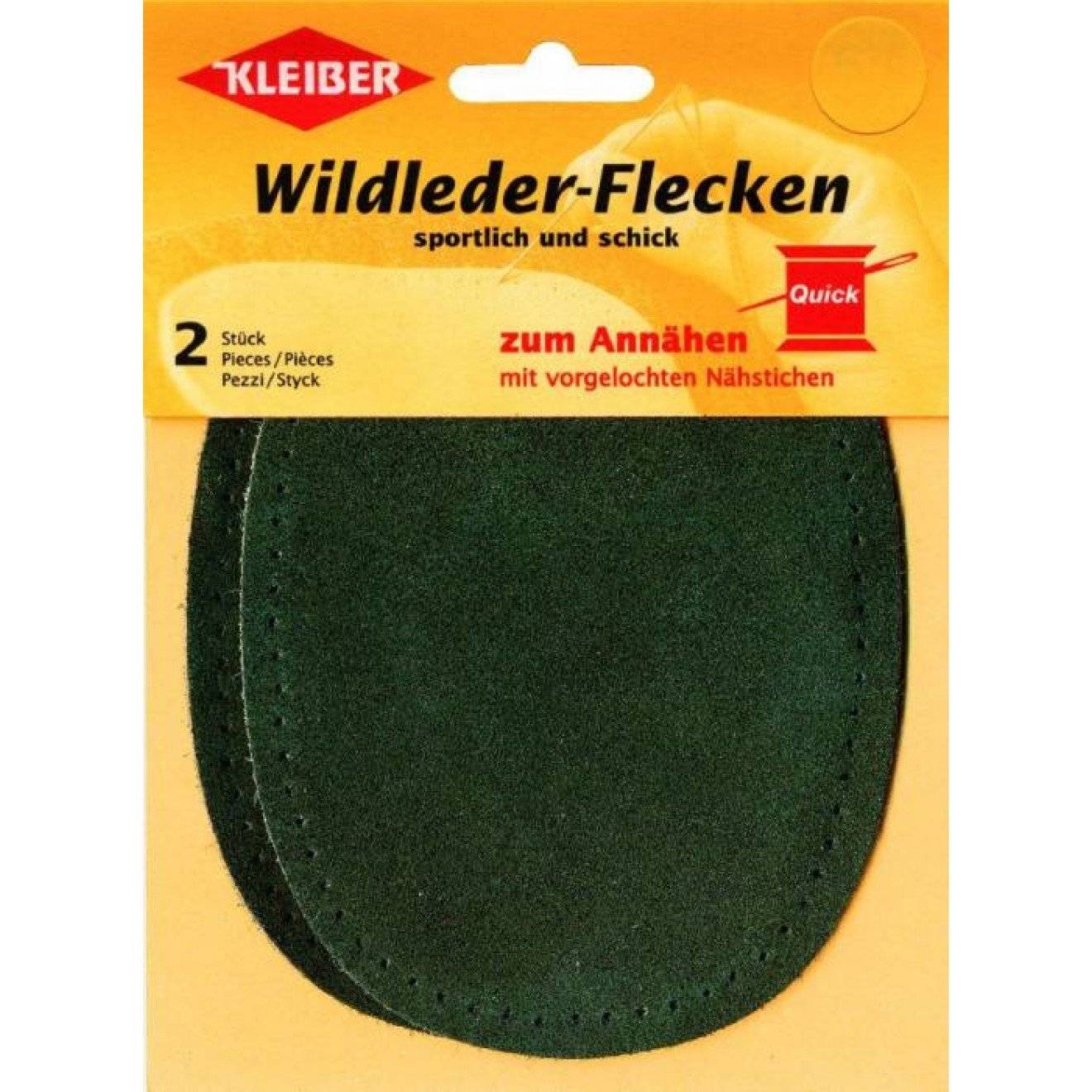 Wildleder-Flecken klein ca. 12,5x10 cm 02 grau 2 St