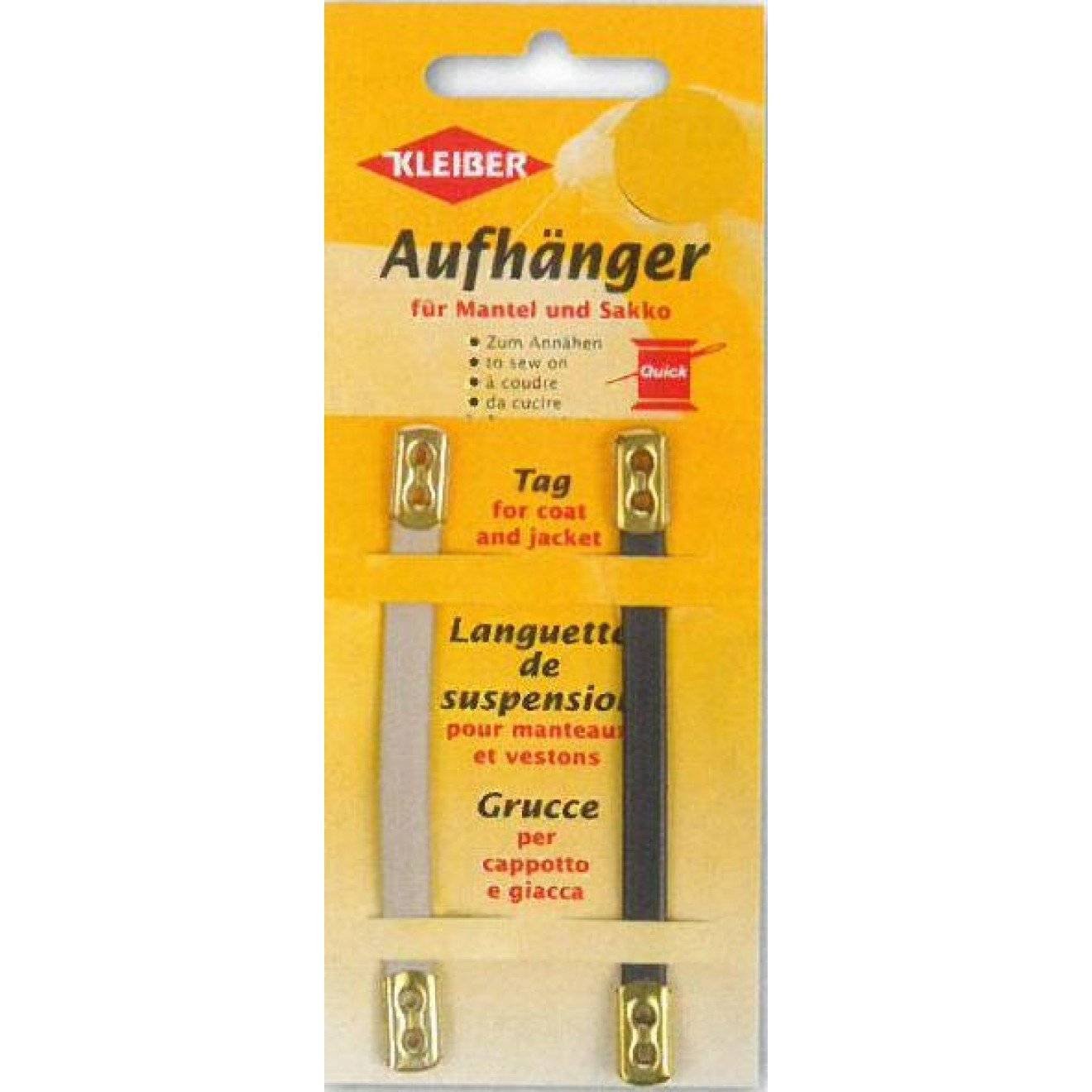 Mantel-Aufhänger zum Annähen 04 beige-braun 2 St