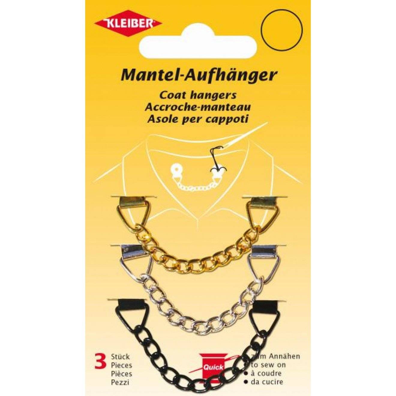 Mantel-Aufhänger zum Annähen ca. 8,3x1,1 cm 34 sortiert 3 St