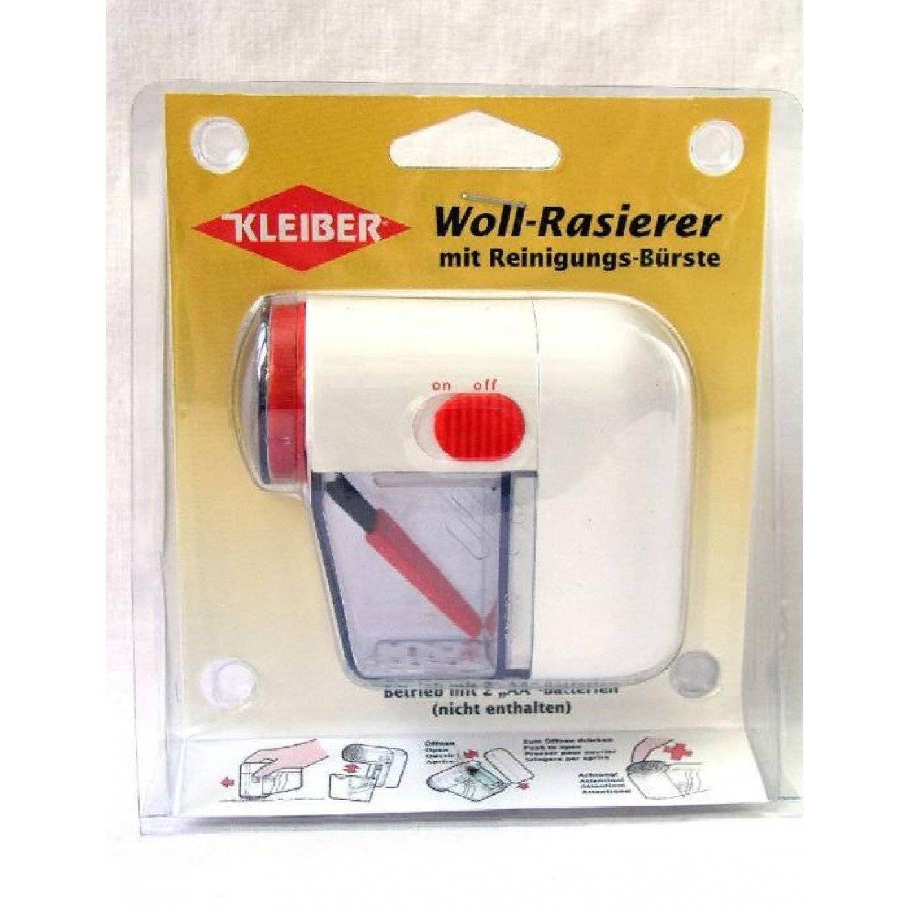 Wollrasierer mit Reinigungsbürste klein ohne Batterien weiß